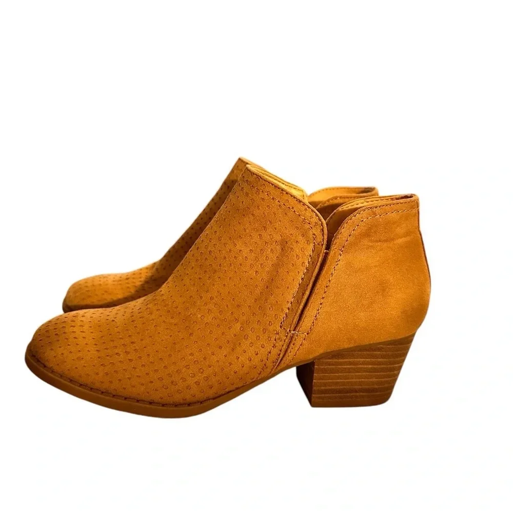 Girls Ankle Booties Low Stack Heel Casual Size Zip Ankle Boots